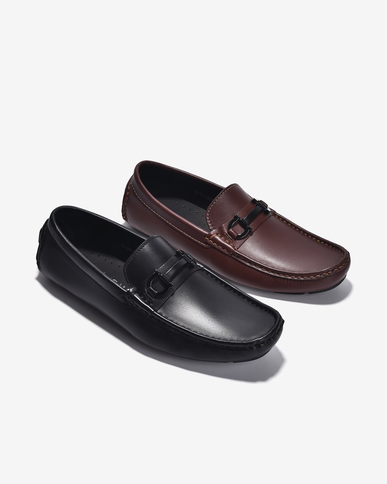 Giày Lười Driving Shoes Hoạ Tiết Horsebit-G2281Đen Color1