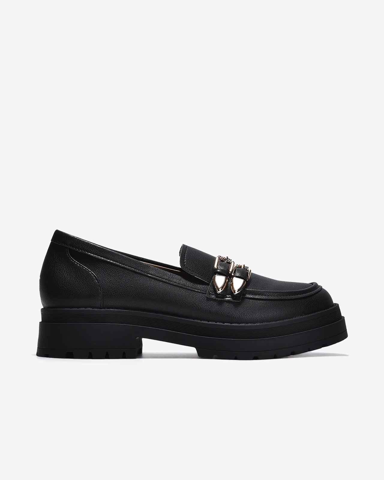 Giày Mọi Nữ Đông Hải Dáng Loafer Chunky-G5723-Đen Color1First