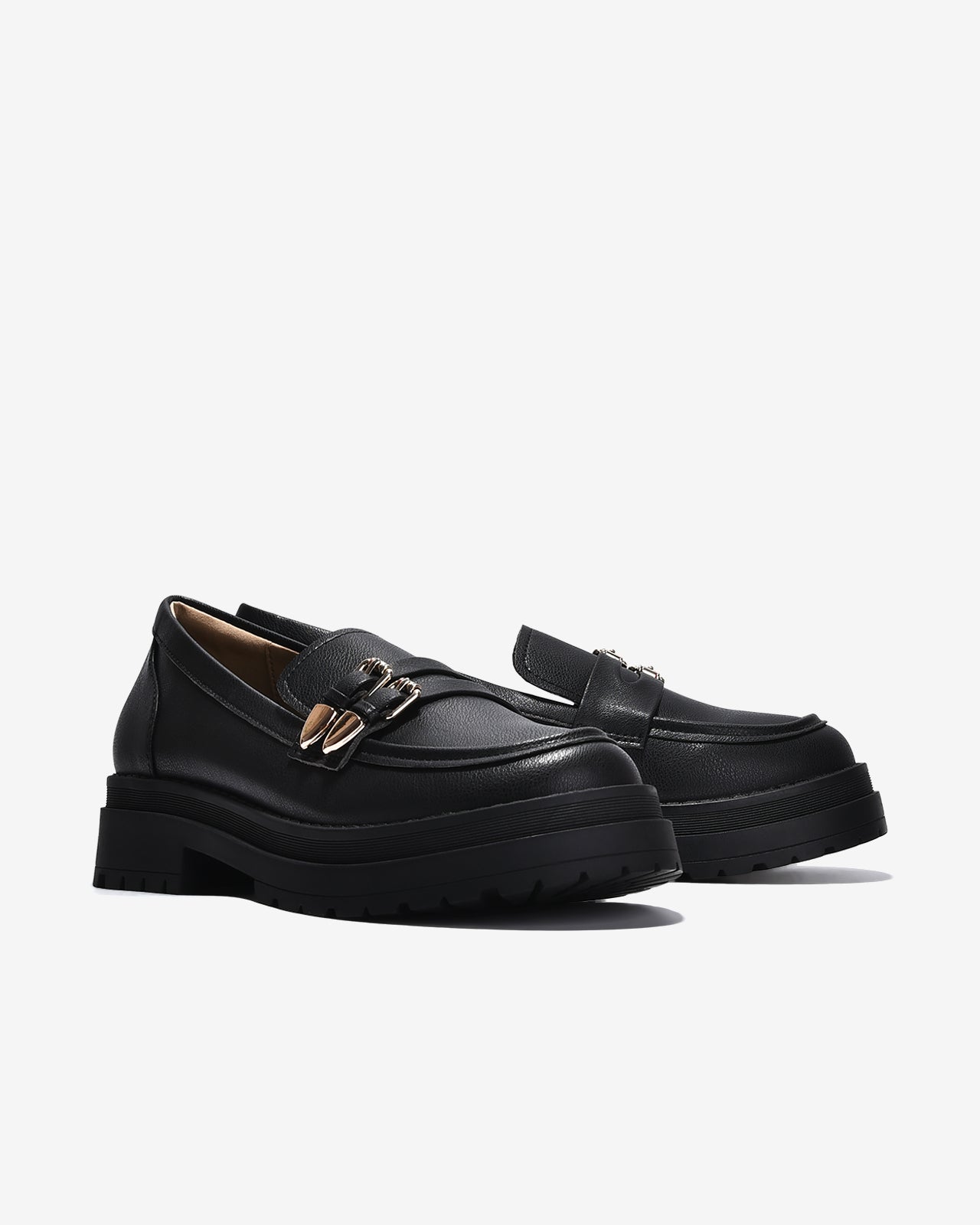 Giày Mọi Nữ Đông Hải Dáng Loafer Chunky-G5723-Đen Color1
