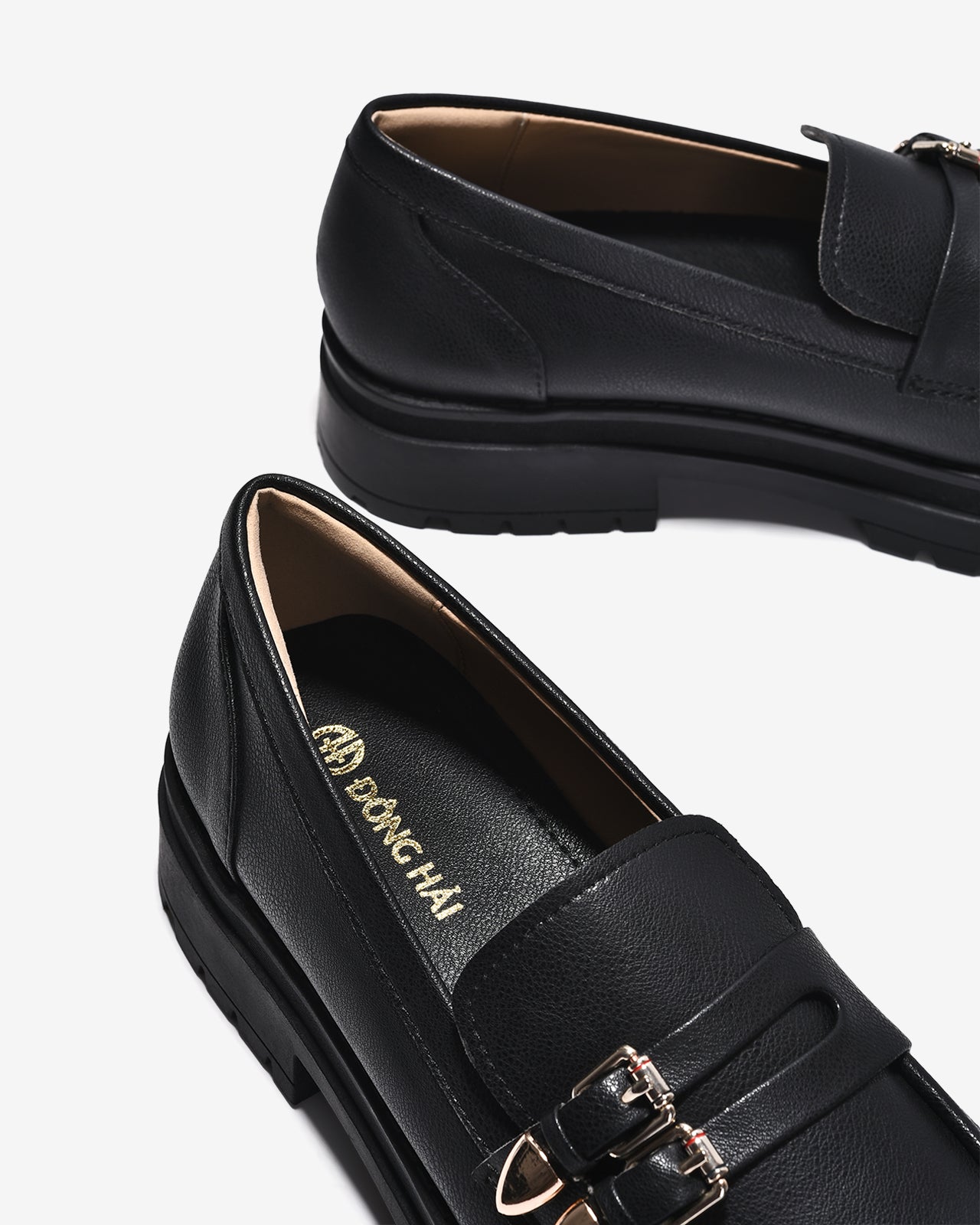 Giày Mọi Nữ Đông Hải Dáng Loafer Chunky-G5723-Đen Color1