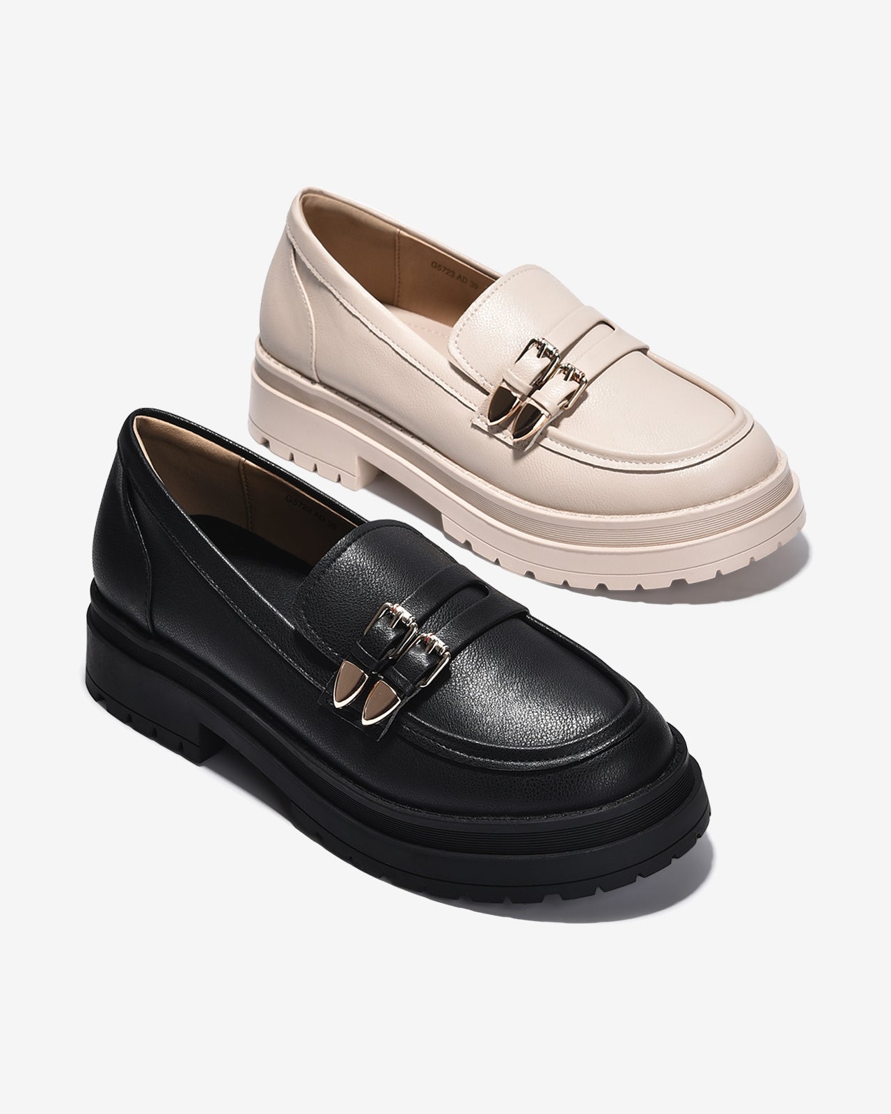 Giày Mọi Nữ Đông Hải Dáng Loafer Chunky-G5723-Đen Color1