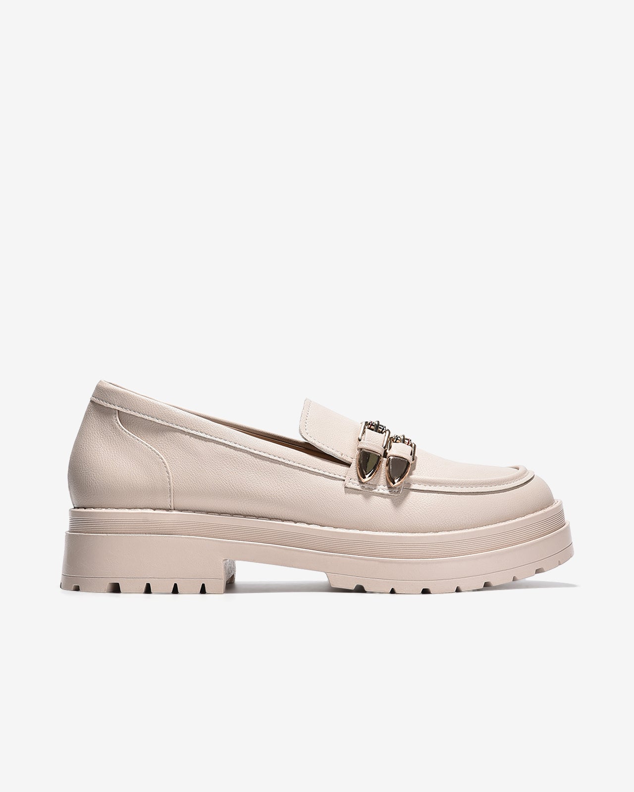 Giày Mọi Nữ Đông Hải Dáng Loafer Chunky-G5723Kem Color1First