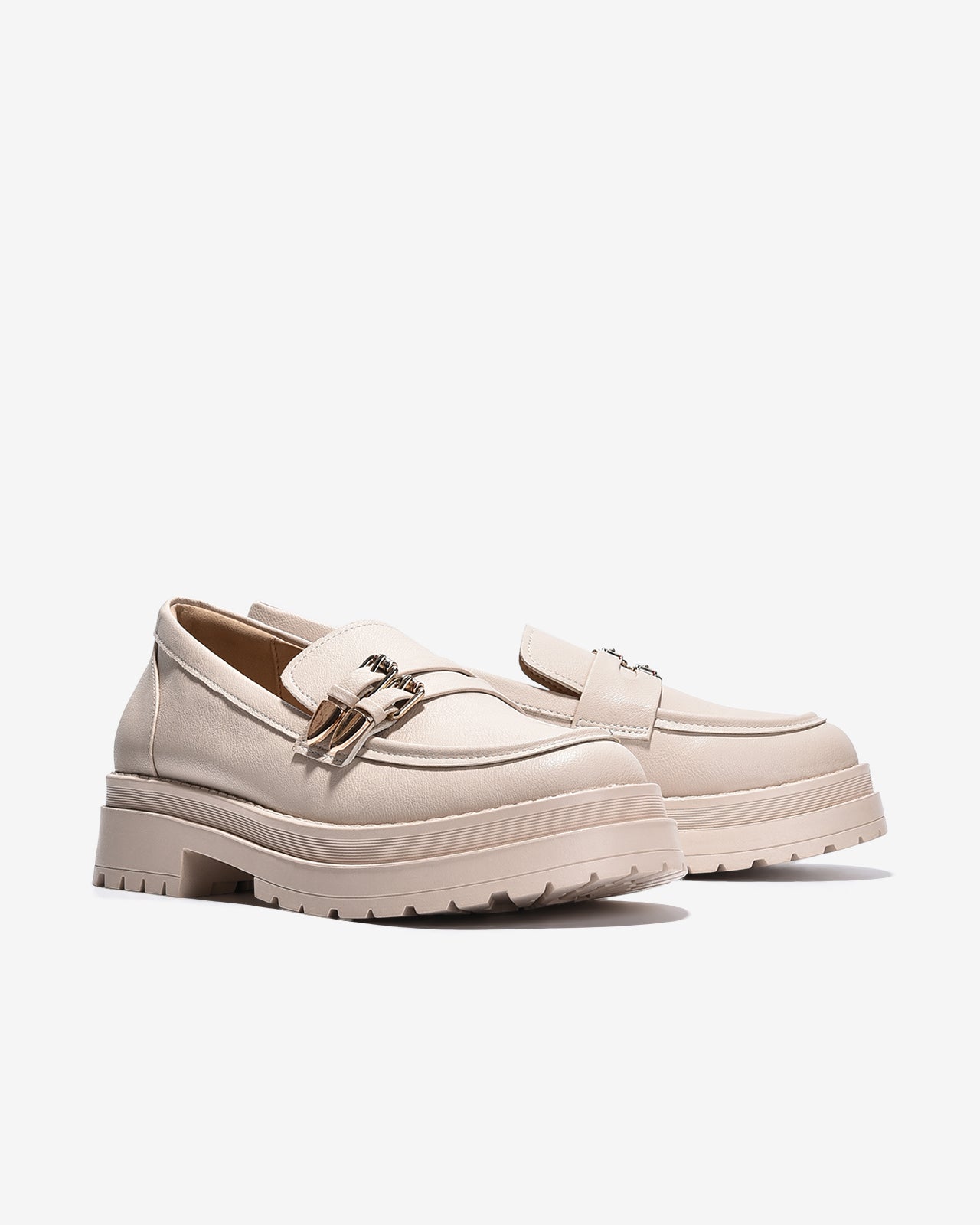 Giày Mọi Nữ Đông Hải Dáng Loafer Chunky-G5723Kem Color1
