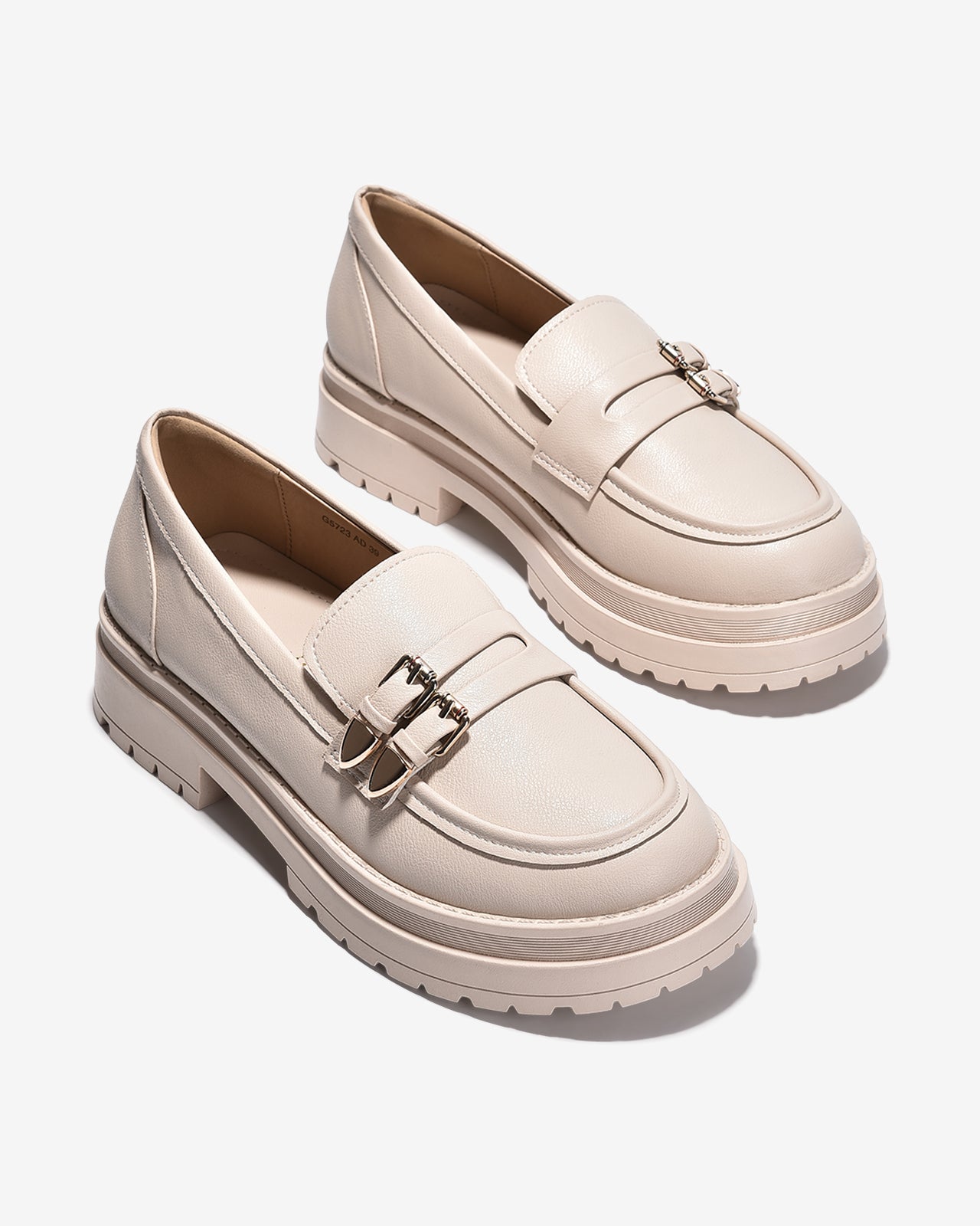 Giày Mọi Nữ Đông Hải Dáng Loafer Chunky-G5723Kem Color1