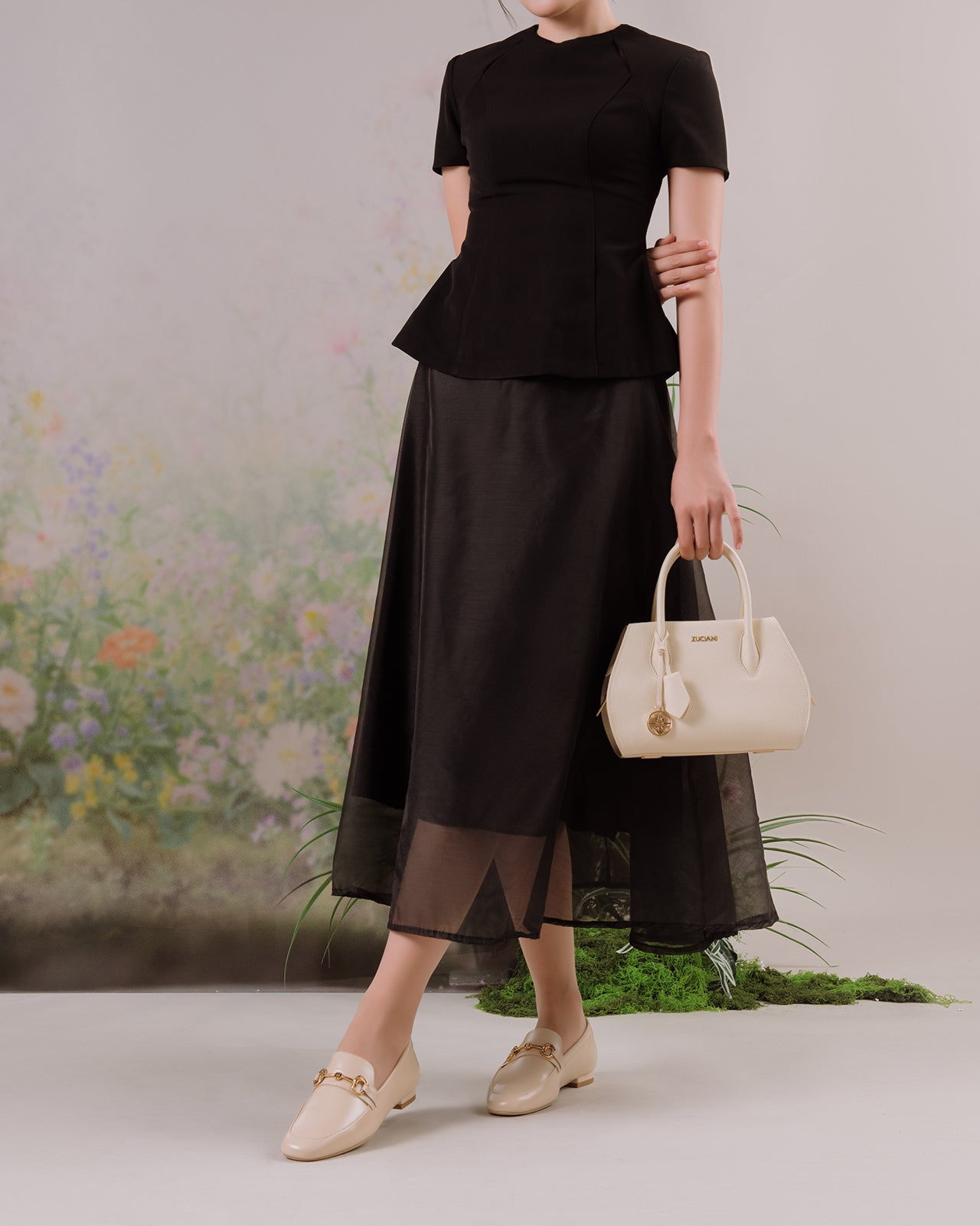 Giày Lười Đông Hải Quai Khóa Mạ Vàng-G5913Kem Color1