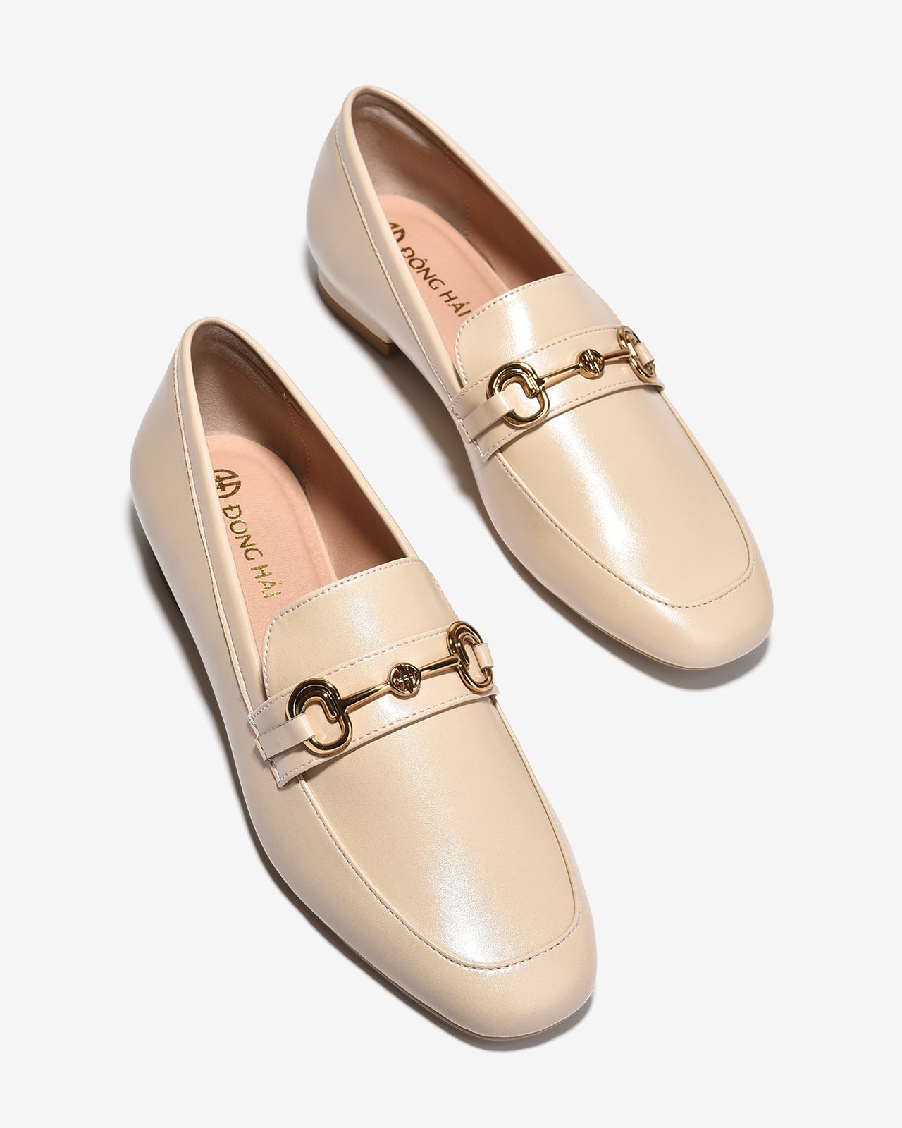 Giày Lười Đông Hải Quai Khóa Mạ Vàng-G5913-Kem Color1