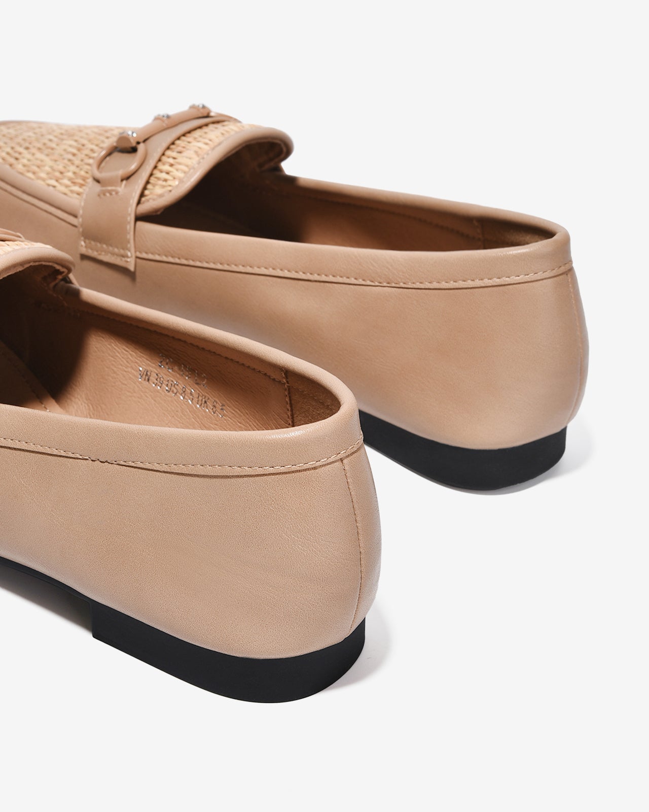 Giày Mọi Nữ Zucia Mũi Vuông Đan Phối Khoá-GHLL2-Cafe Color1