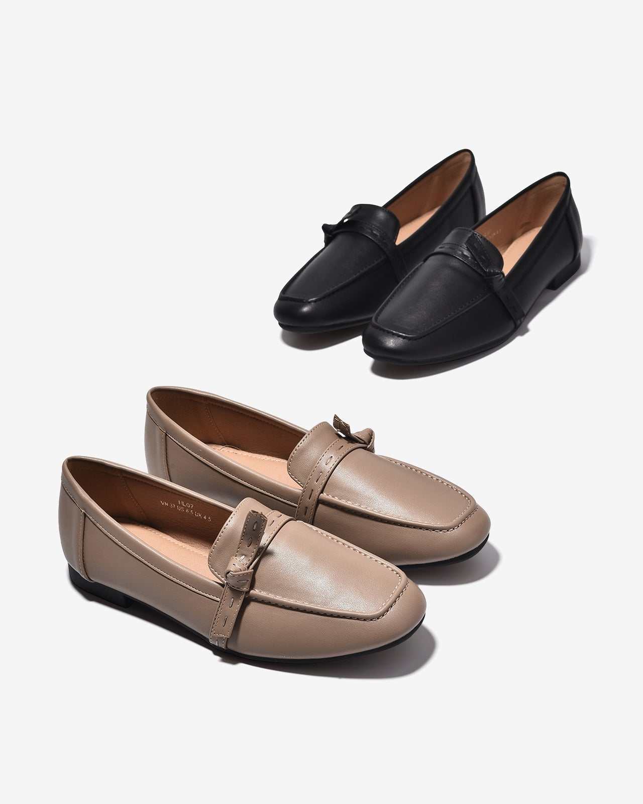 Giày Lười Zucia Đế 2cm Quai Thắt Nơ-GHLO7Xám Color1
