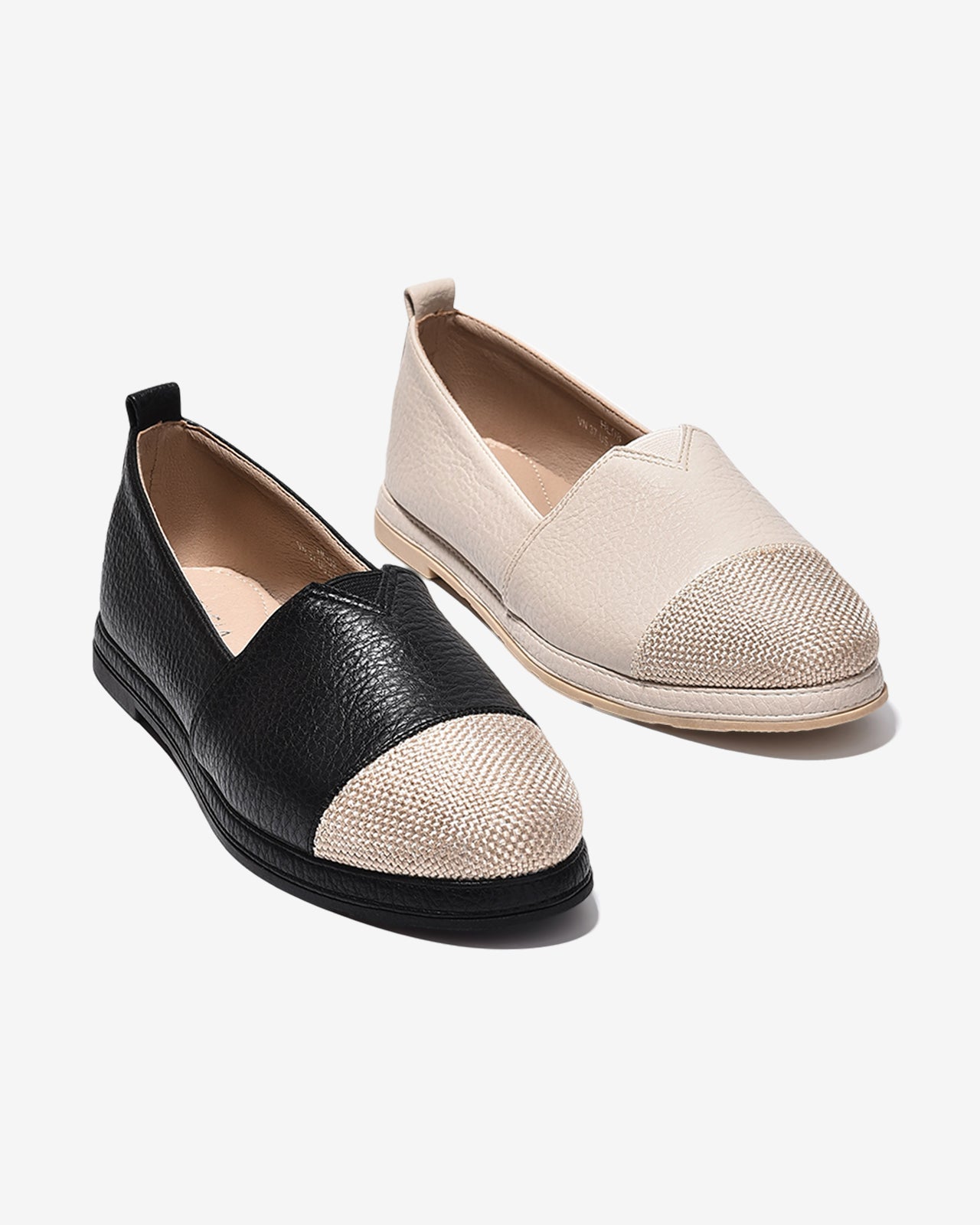 Giày Lười Zucia Trơn Phối Màu-GHLO8Kem Color1