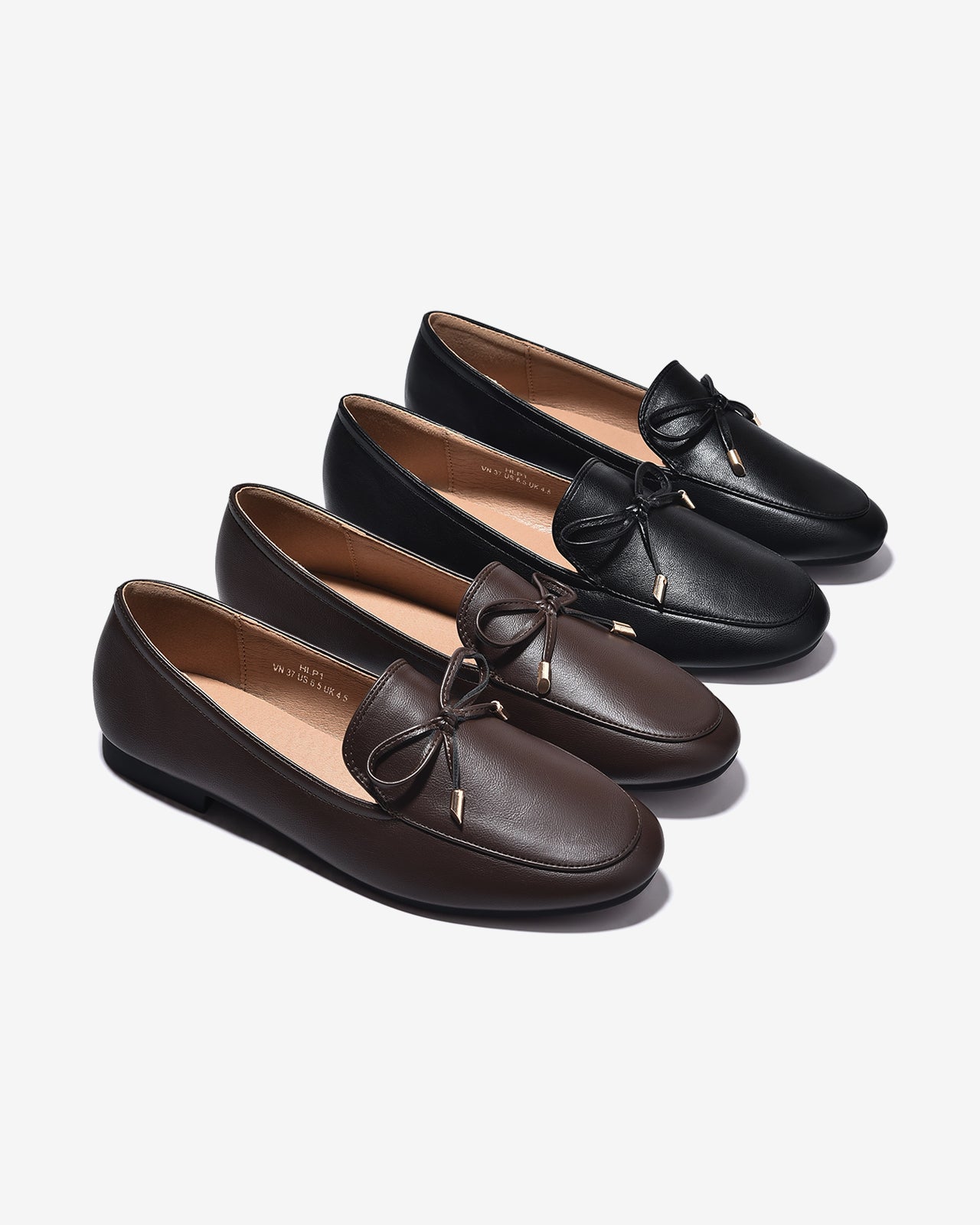 Giày Lười Zucia Thắt Nơ Mảnh-GHLP1Đen Color1