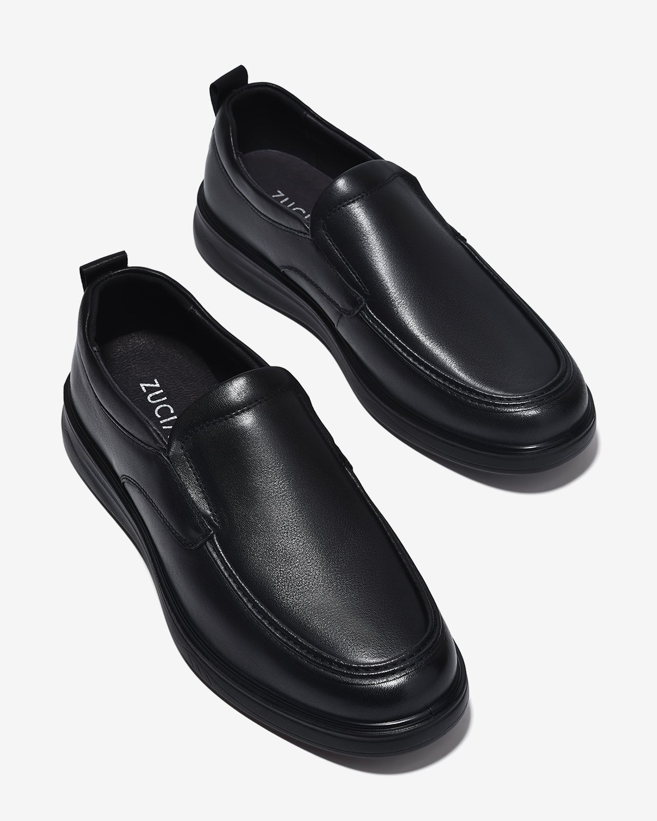Giày Lười Zuciani Viền Mũi Tròn Êm Chân-GCF82Đen Color1