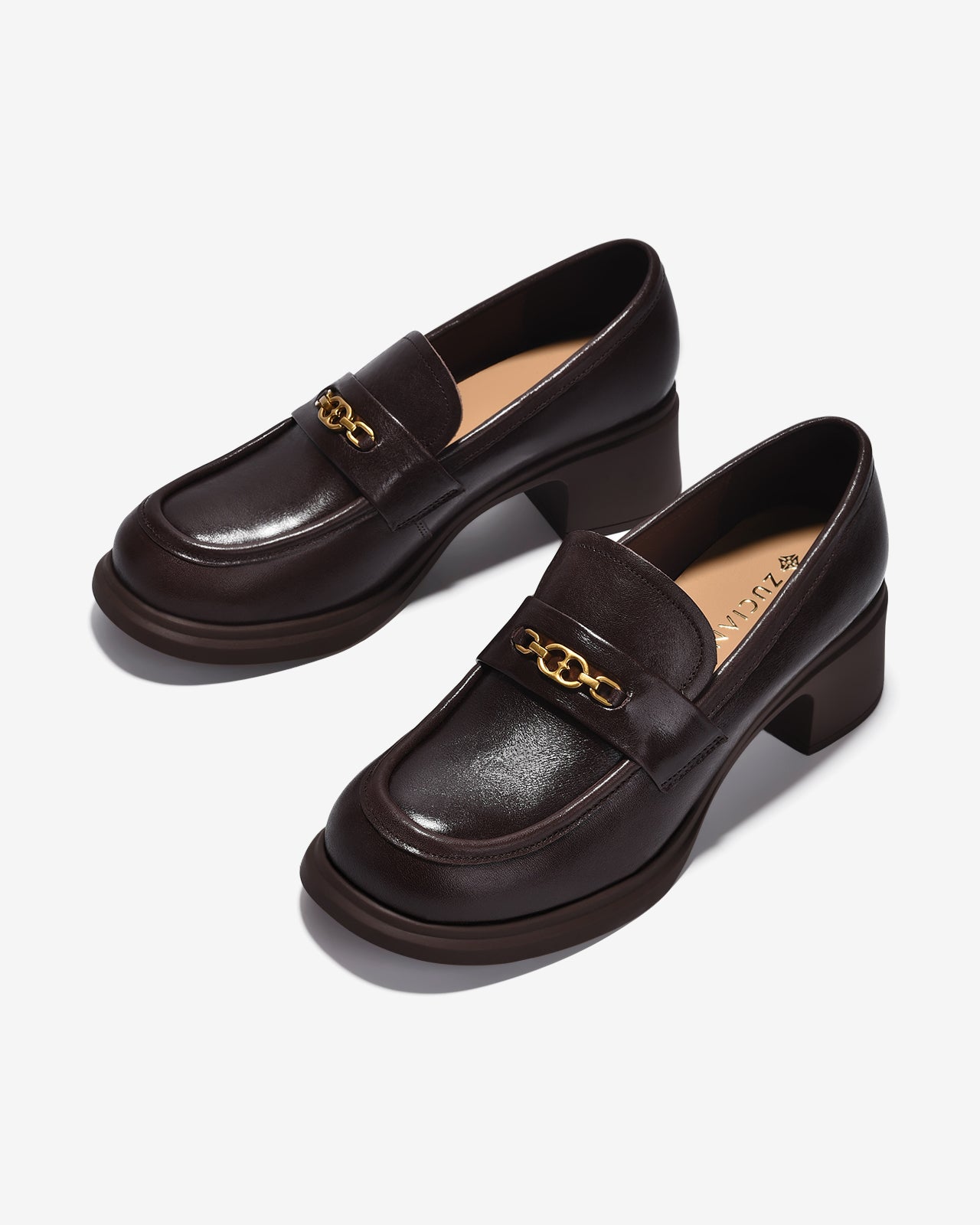 Giày Lười Zuciani Dáng Mary Jane-GCM29-Nâu Color1