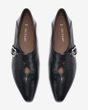 Giày Lười Nữ Zuciani Da Bóng Vân Gấp Cổ Điển-GCM35-Đen Color1