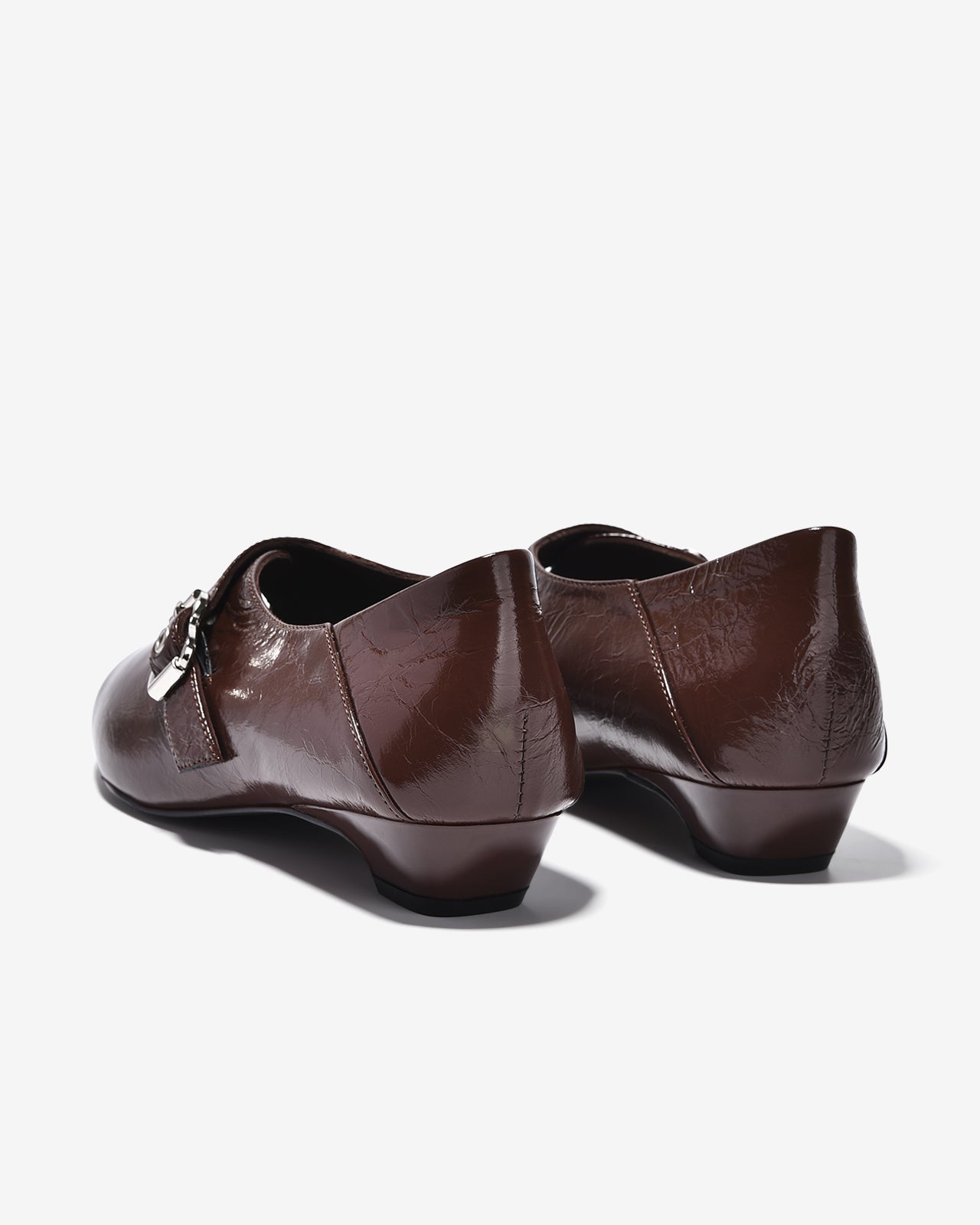 Giày Lười Nữ Zuciani Da Bóng Vân Gấp Cổ Điển-GCM35-Nâu Color1