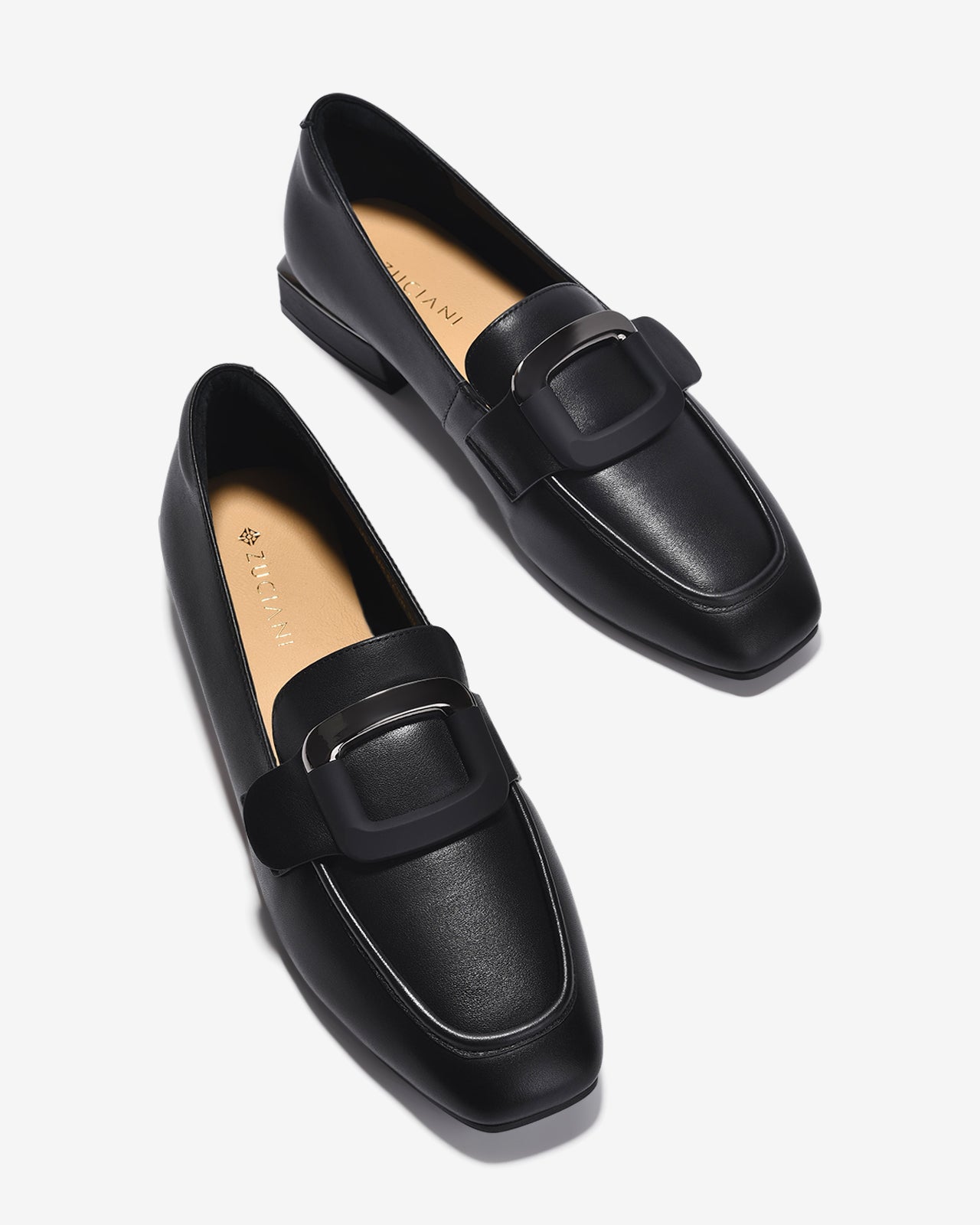 Giày Mọi Nữ Zuciani Thanh Lịch Phối Khóa-GMD05Đen Color1