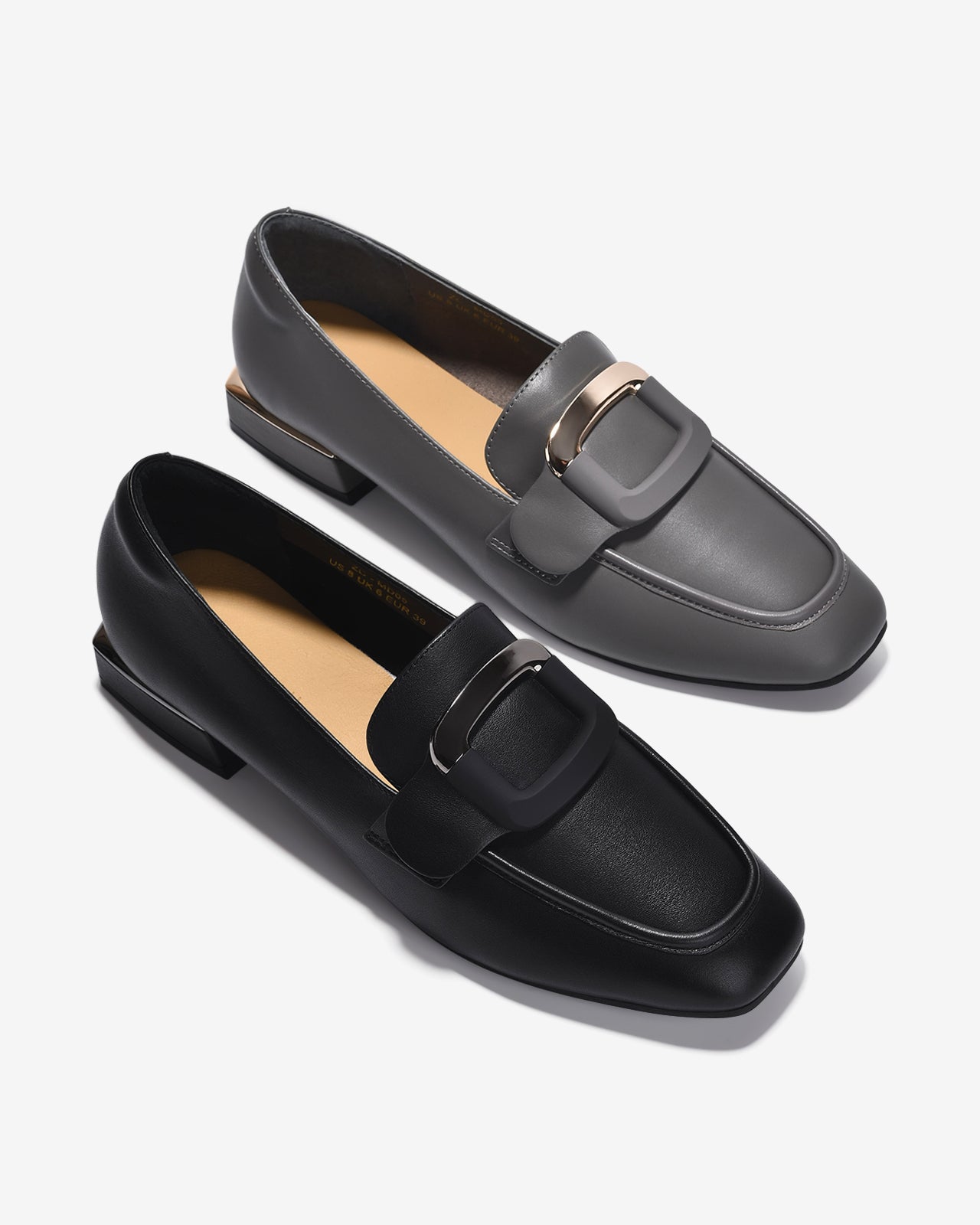 Giày Mọi Nữ Zuciani Thanh Lịch Phối Khóa-GMD05Đen Color1