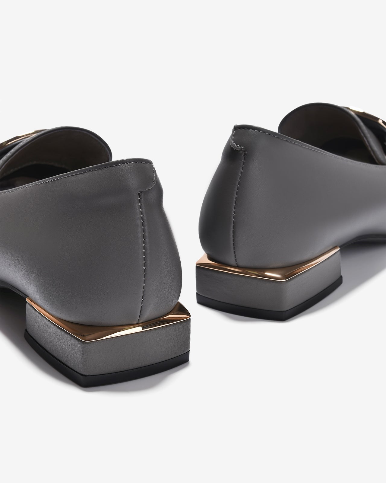 Giày Mọi Nữ Zuciani Thanh Lịch Phối Khóa-GMD05Xám Color1