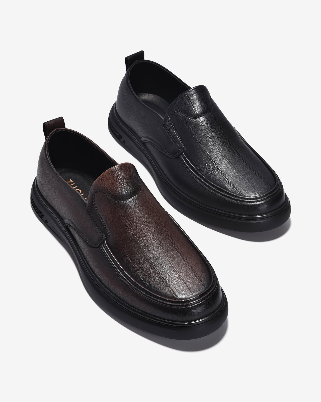 Giày Lười Nam Zuciani Da Cao Cấp Phối Vân-GRD59-Đen Color1
