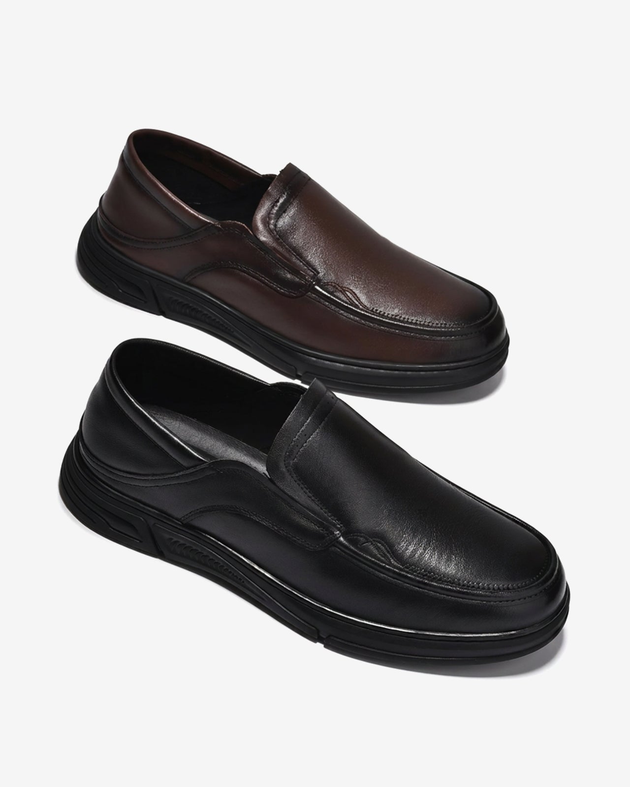Giày Mọi Zuciani Trơn Chỉ Nổi-GRD71-Đen Color1