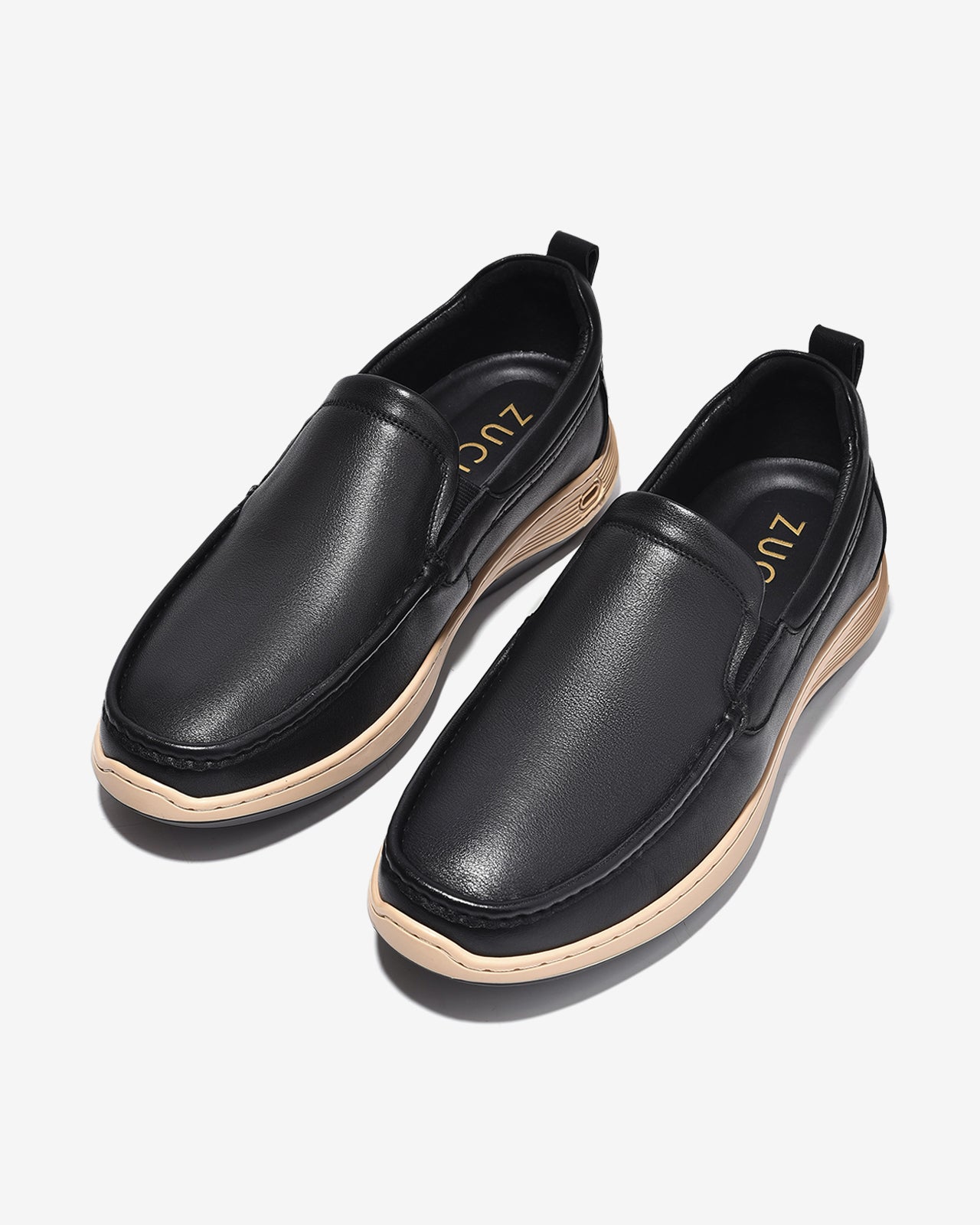 Giày Lười Nam Zuciani Phối Viền Nổi-GSD13Đen Color1