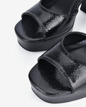 Giày Sandal Cao Gót Zucia Platform Da Vân-SHLF9-Đen Color1