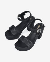 Giày Sandal Cao Gót Đông Hải Quai Bảng To Đế 10CM-S32D6Đen Color2