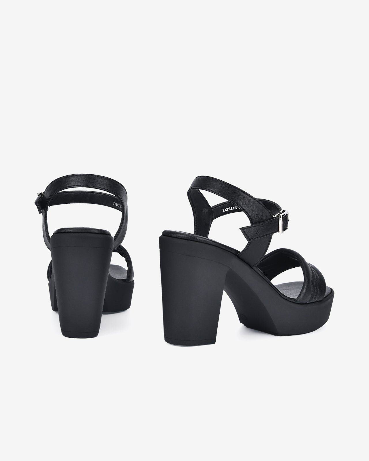 Giày Sandal Cao Gót Đông Hải Quai Bảng To Đế 10CM-S32D6Đen Color2