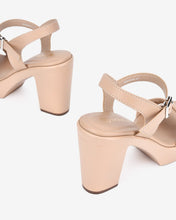 Giày Sandal Cao Gót Đông Hải Quai Bảng To Đế 10CM-S32D6Kem Color1