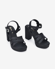 Giày Sandal Cao Gót Đông Hải Quai Chéo Đế 10CM-S32D7-Đen Color1