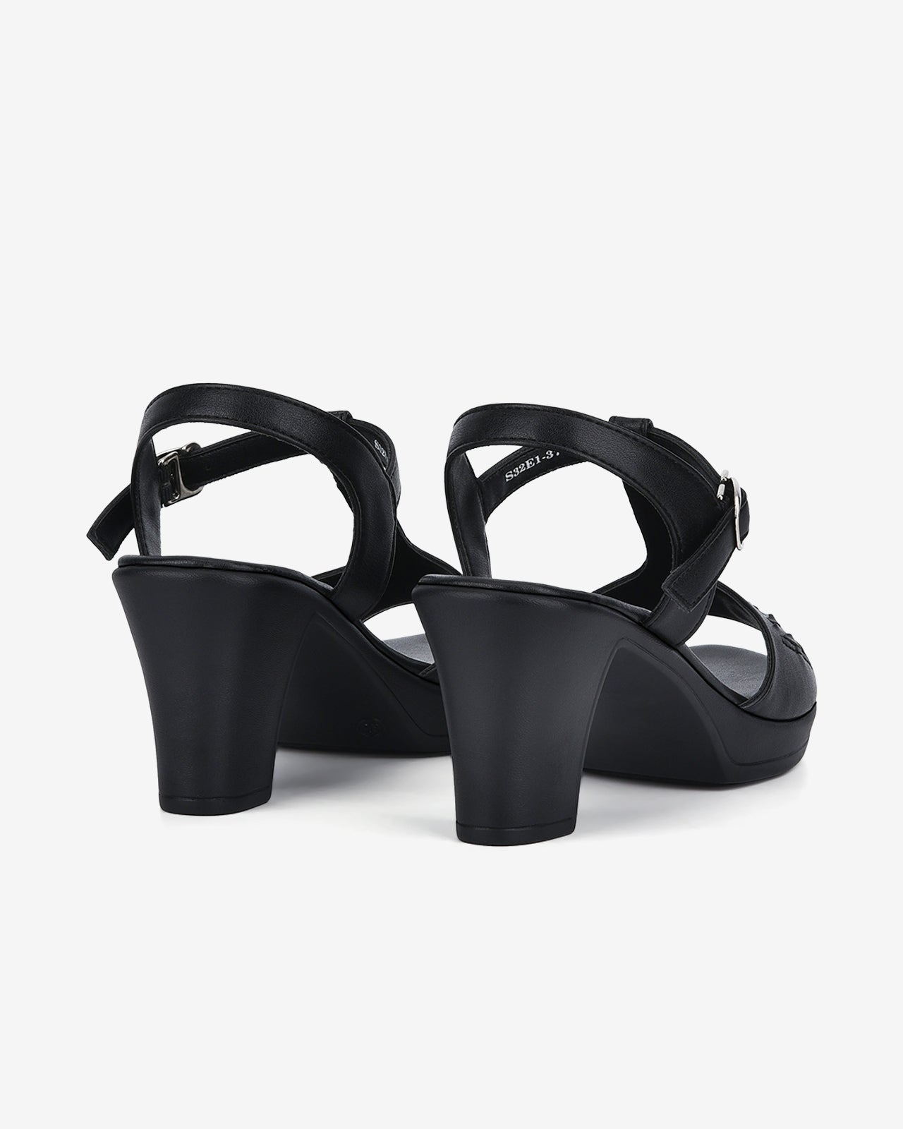 Giày Sandal Cao Gót Đông Hải Quai T-Strap Gót Trụ-S32E1-Đen Color1