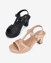 Giày Sandal Cao Gót Đông Hải Quai T-Strap Gót Trụ-S32E1-Đen Color2