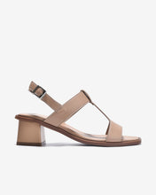 Giày Sandal Cao Gót Đông Hải Quai T-Strap Trơn-S32E7Kem Color1First