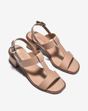 Giày Sandal Cao Gót Đông Hải Quai T-Strap Trơn-S32E7Kem Color1