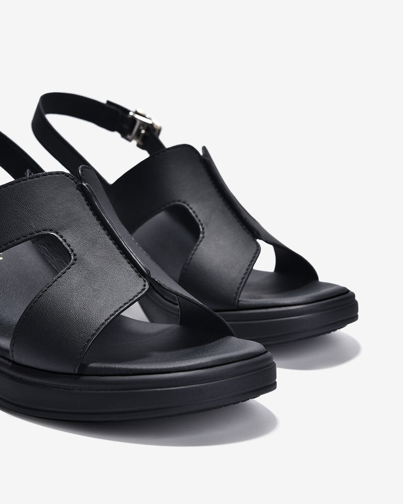 Giày Sandal Cao Gót Đông Hải Đế Trụ Quai Cách Điệu-S32E9-Đen Color2