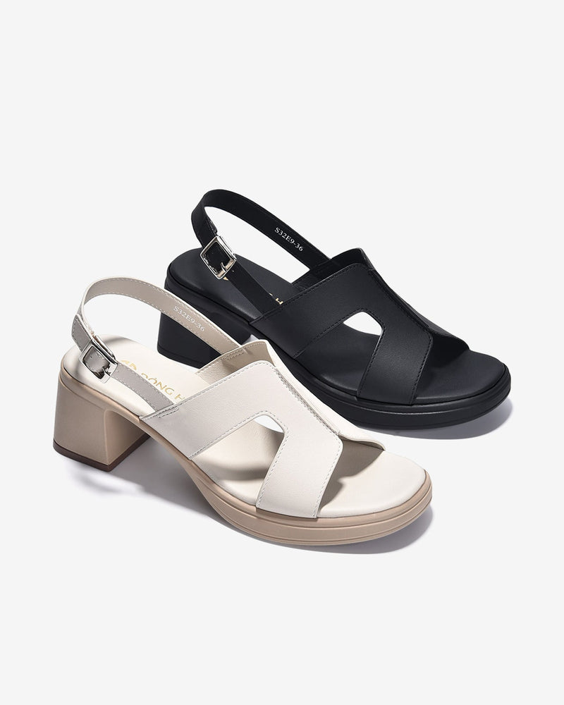 Giày Sandal Cao Gót Đông Hải Đế Trụ Quai Cách Điệu-S32E9-Đen Color2