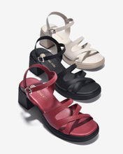 Giày Sandal Cao Gót Đông Hải Đế 6CM Quai Chéo-S32F1-Đỏ Color1