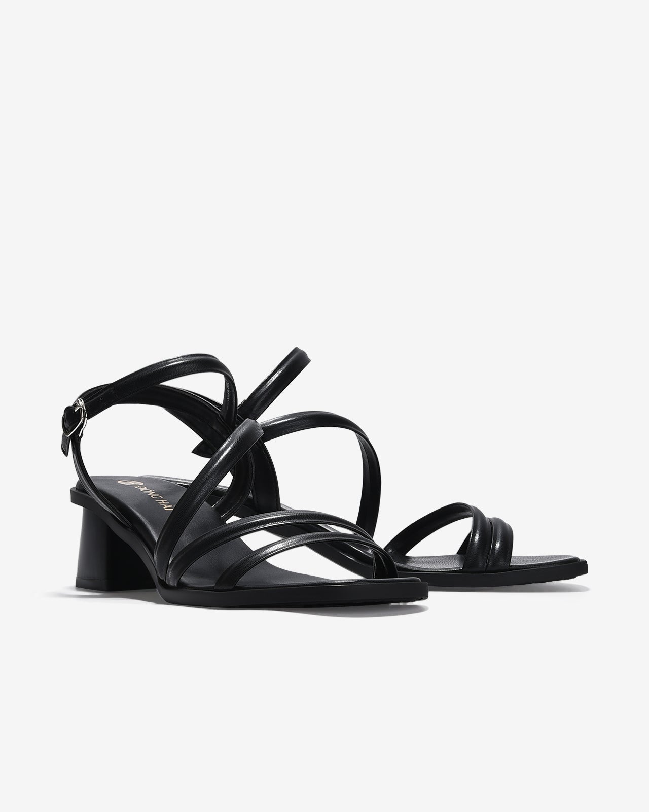 Giày Sandal Cao Gót Đông Hải Quai Đan Mảnh-S32F8-Đen Color1