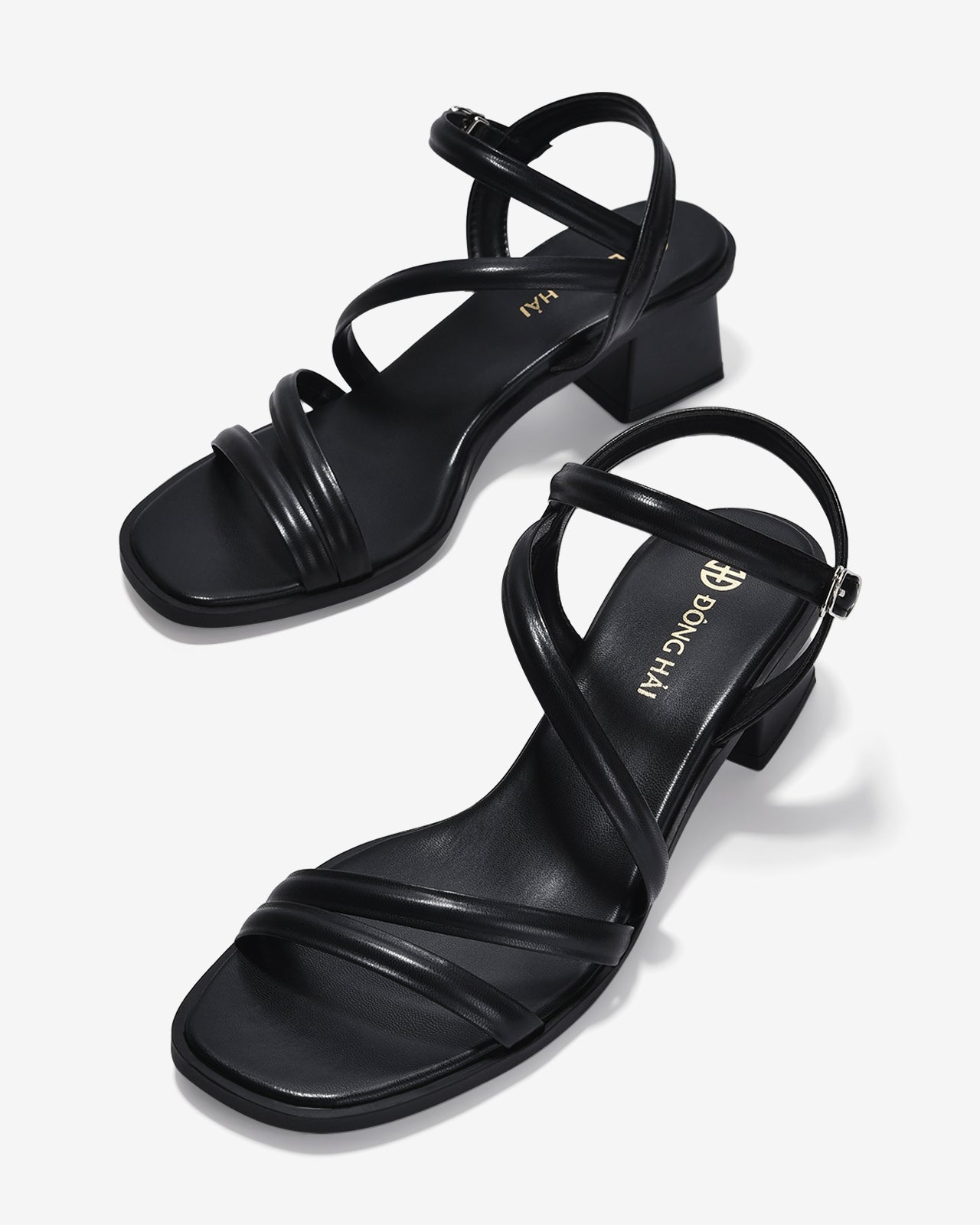 Giày Sandal Cao Gót Đông Hải Quai Đan Mảnh-S32F8-Đen Color1
