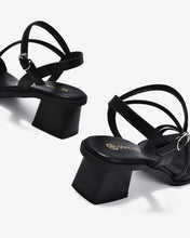 Giày Sandal Cao Gót Đông Hải Quai Đan Mảnh-S32F8-Đen Color1