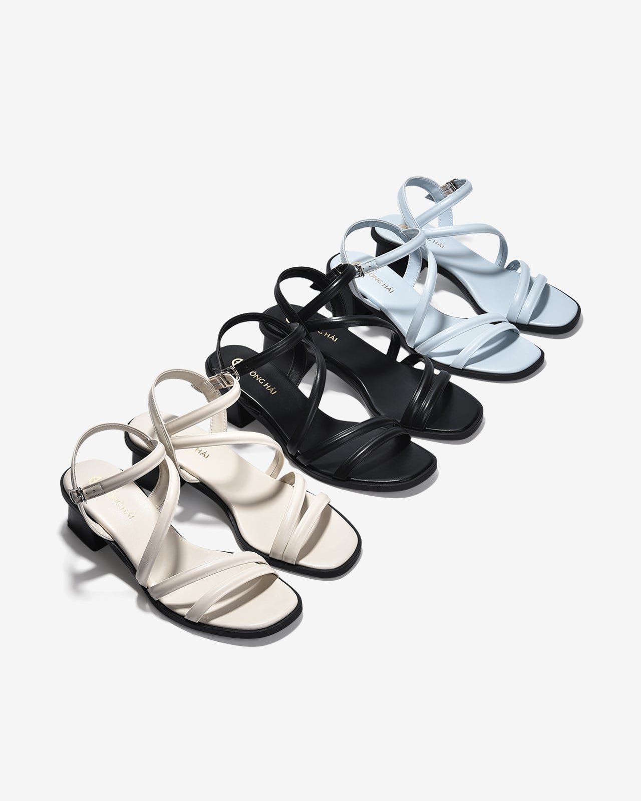 Giày Sandal Cao Gót Đông Hải Quai Đan Mảnh-S32F8-Đen Color1
