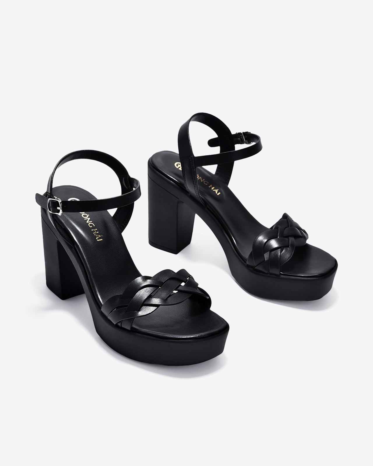 Sandal Cao Gót Đông Hải Đế 11CM Quai Đan-S32H1Đen Color1