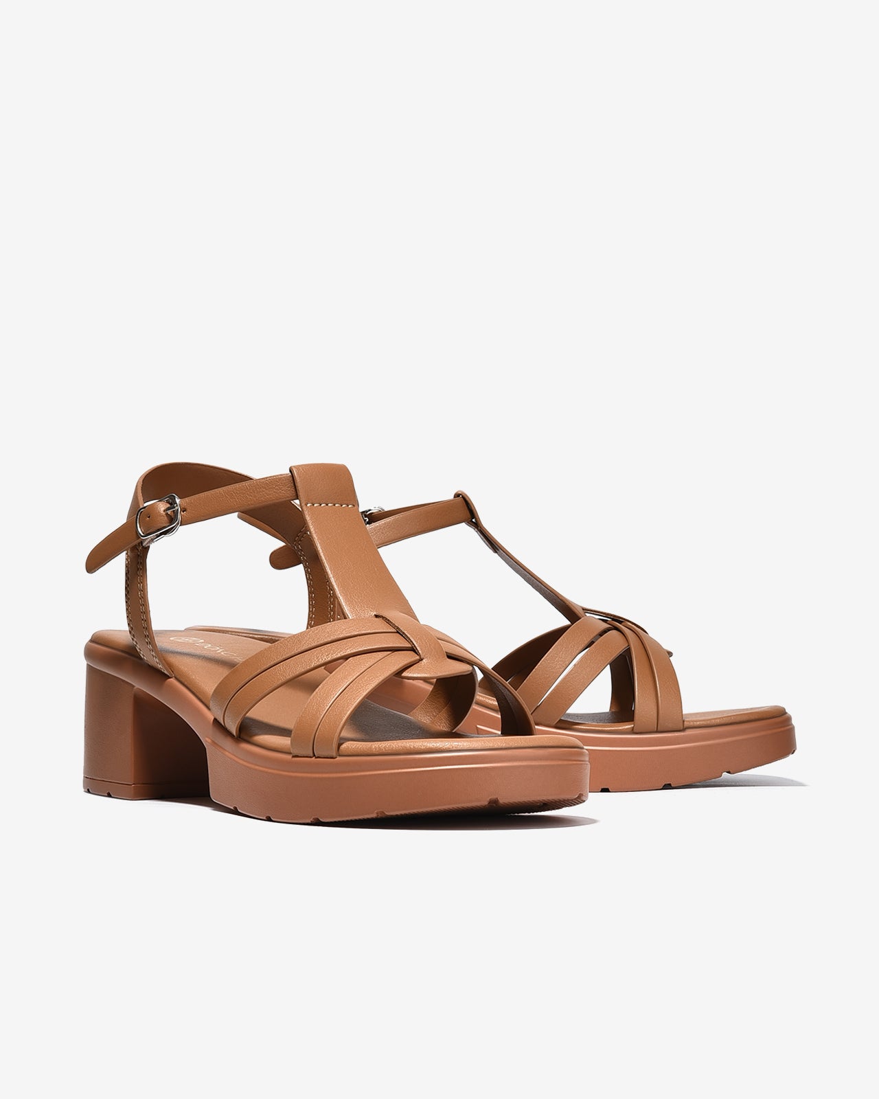 Sandal Cao Gót Đông Hải Quai T-Strap-S32H6Bò Color1