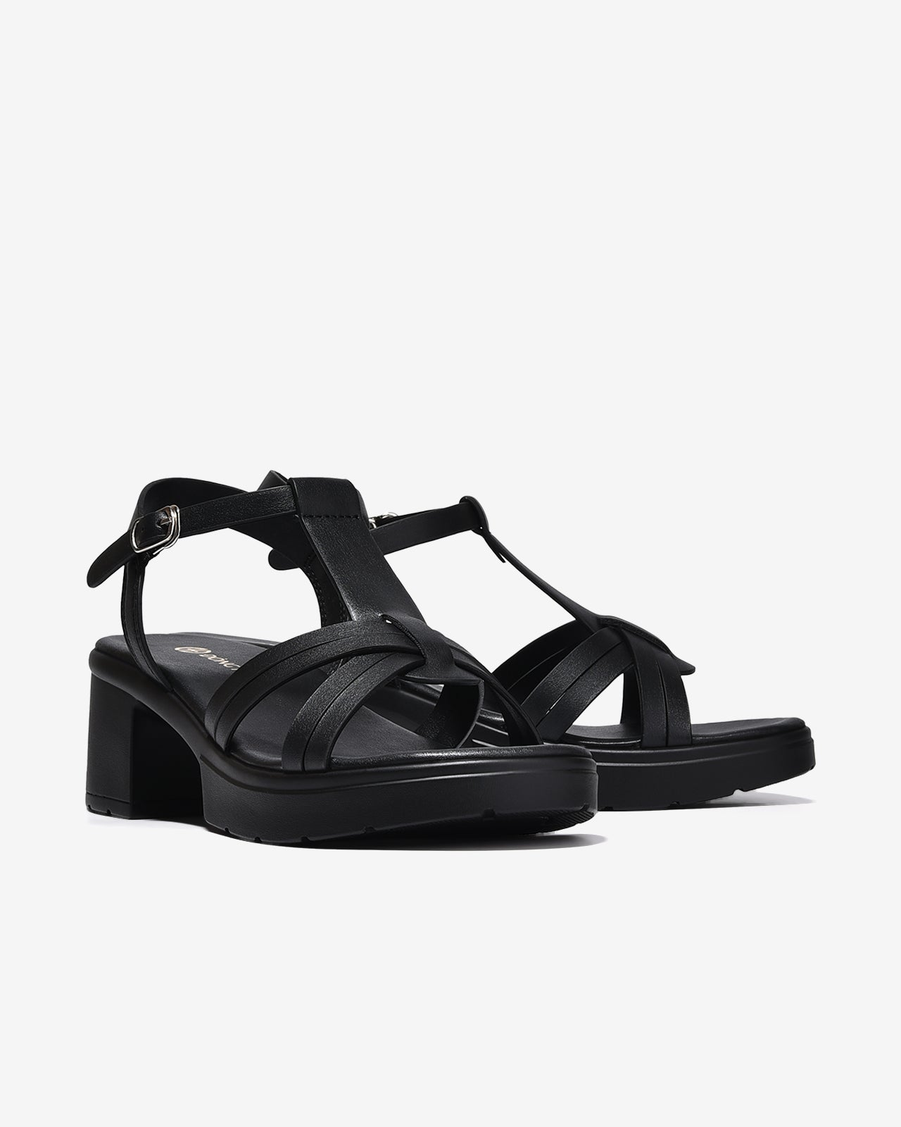Sandal Cao Gót Đông Hải Quai T-Strap-S32H6-Đen Color1