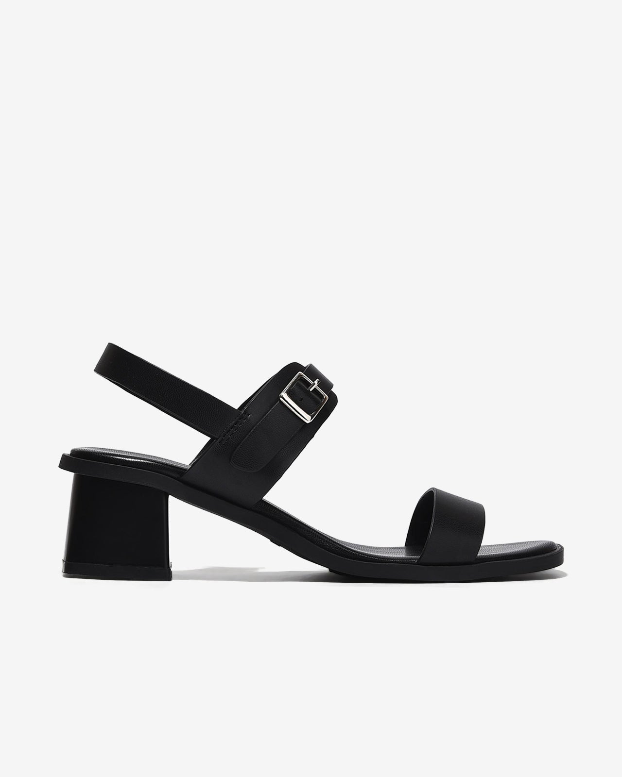 Sandal Cao Gót Đông Hải Đế Vuông Quai Phối Khóa-S32I5Đen Color1First