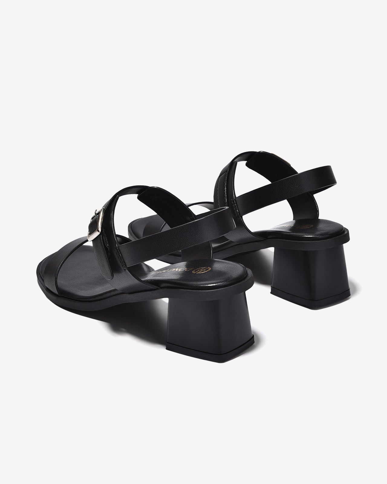 Sandal Cao Gót Đông Hải Đế Vuông Quai Phối Khóa-S32I5Đen Color1