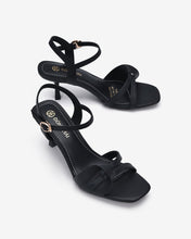 Sandals Cao Gót Đông Hải Gót Nhọn Quai Đôi Cách Điệu-S5815Đen Color1