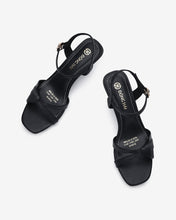 Sandals Cao Gót Đông Hải Gót Nhọn Quai Đôi Cách Điệu-S5815Đen Color3