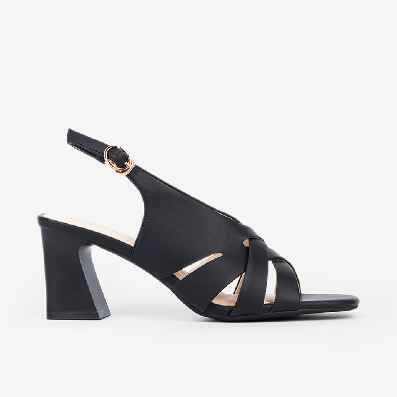 Giày Sandal Cao Gót Đông Hải Quai Bản To Đan Chéo-S5827Đen Color1First
