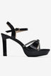 Giày Sandal Cao Gót Đông Hải Quai Đính Đá-S5843-Đen Bóng Color1First