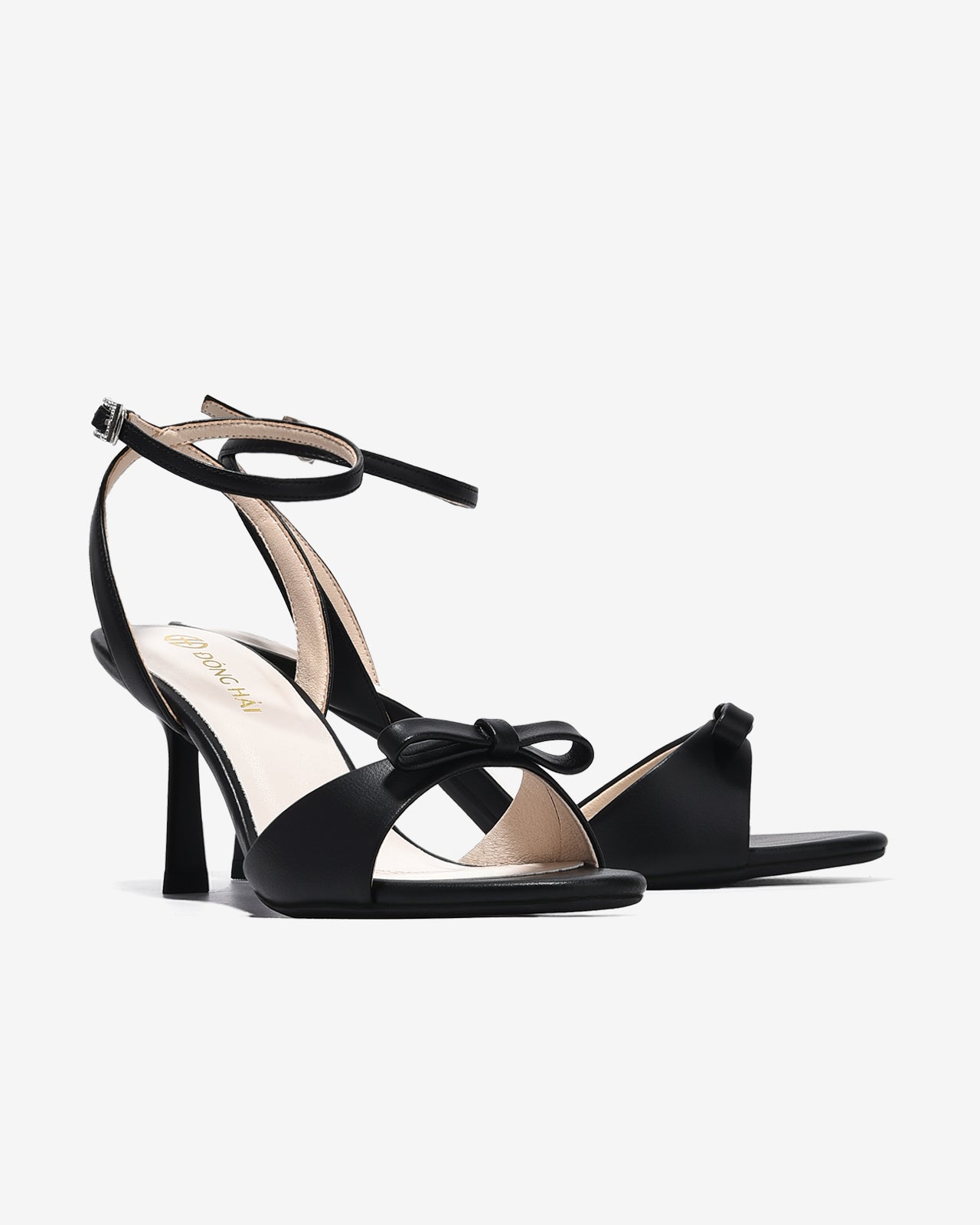 Sandal Cao Gót Nữ Đông Hải Quai Ankle Strap Đính Đá-S5850Đen Color1